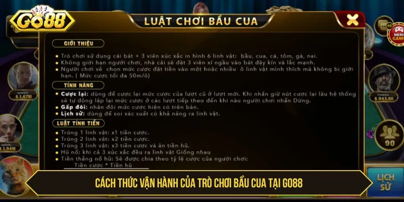 Bầu Cua GO88 - Cách Chơi, Luật Cược Và Kinh Nghiệm Cách thức vận hành của trò chơi bầu cua GO88