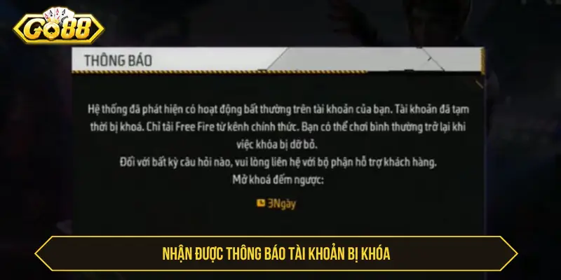 Tài Khoản GO88 Bị Khóa Phải Làm Sao? Cách Xử Lý An Toàn Nhận được thông báo tài khoản bị khóa